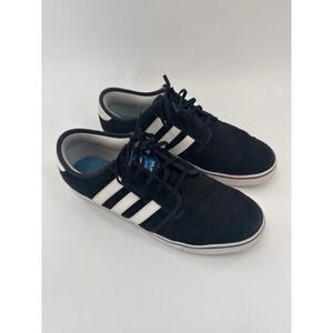 Adidas Seeley Mens Skateboarding Shoes Black White Suede G66639 Size 11.5